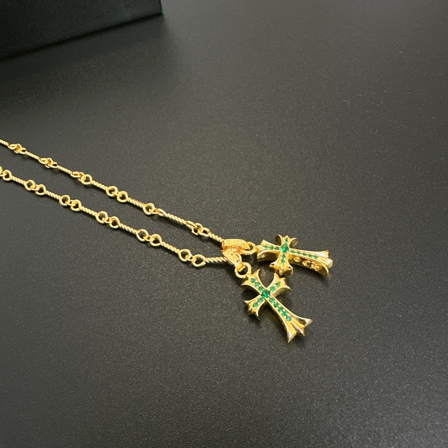 Chrome Hearts Chrone Designs Gold-Plated Cross Pendant Necklace